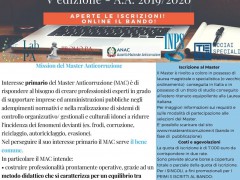 Aperte le iscrizioni per la V Edizione del Master Anticorruzione, A.A 2019-2020, Università degli Studi di Roma Tor Vergata